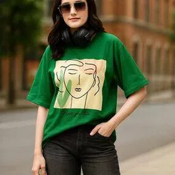 oyeebro Women Graphic Print T-Shirt with Short Sleeves-picture-30
