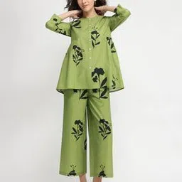 pink fort Women Floral Print 2-Piece Co-Ord Set-picture-29