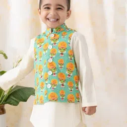 tiber taber Boys Graphic Print Jacket with Band-Collar image 1