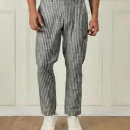 thomas scott Men Stripes Straight Fit Trousers-picture-49