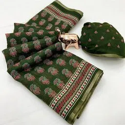 nyrika Women Floral Print Saree with Blouse Piece-picture-27