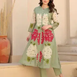 aaghnya fashion Women Floral Print A-Line Kurta Set image 1