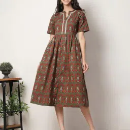zelena Women Printed A-Line Dress image 1