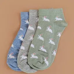 ginger by lifestyle Pack Of 3 Women Cotton Socks-picture-12