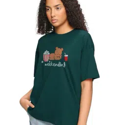 supa dupa Women Graphic Print Oversized Crew-Neck T-Shirt image 1