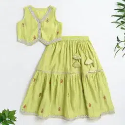 the magic wand Girls Embroidery Lehenga with Choli-picture-26