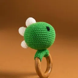 funkrafts Handmade Crochet Dinobuddy Baby Rattle Toy image 1