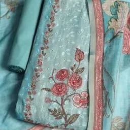 mbz.in by meena bazaar Women Embroidered 3-Piece Unstitched Dress Material-picture-29
