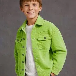 cherry crumble by nitt hyman Boys Ribbed Denim Jacket-picture-16