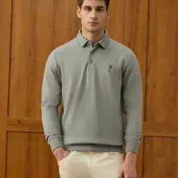 u.s. polo assn. Men Regular Fit Spread-Collar Sweatshirt image 1