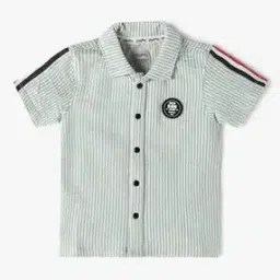 Boys Striped Relaxed Fit Shirt-image-3