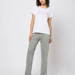 yousta Women Floral Print Regular Fit Cotton Pyjamas image 1