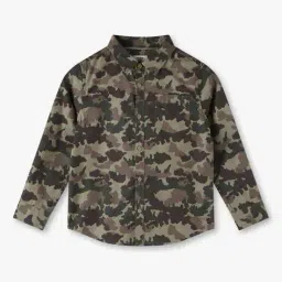 kb team spirit Boys Camouflage Print Relaxed Fit Shirt with Patch Pocket image 1