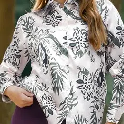 Shein Spread Collar Full Sleeve Floral Print Shirt-picture-28