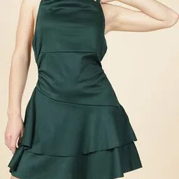 Shein Party Halter Neck Backless Layered Mini Skater Dress-picture-40