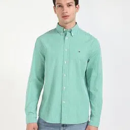 tommy hilfiger Men Flex Poplin Gingham Striped Regular Fit Shirt-picture-17