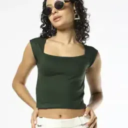 fyre rose Women Slim Fit Square-Neck Crop T-Shirt-picture-25