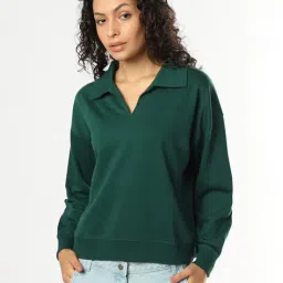 buda jeans co Collared Oversized Fit Sweatshirt image 1