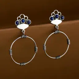 fabindia Women Sterling Silver Circular Dangler Earrings image 1