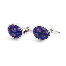 peluche Floral Pattern Oval-Shaped Cufflinks-picture-22