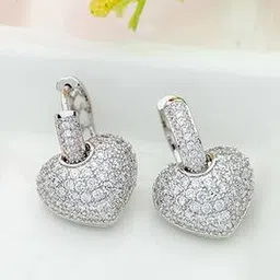jewels galaxy Stone-Studded Heart Shaped Drop Earrings-picture-11