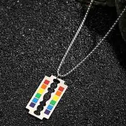 Men Silver-Plated Pendant with Chain-image-14