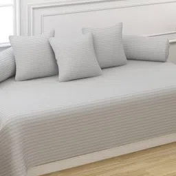 trance home linen Set of 6 Striped Diwan Set-picture-53