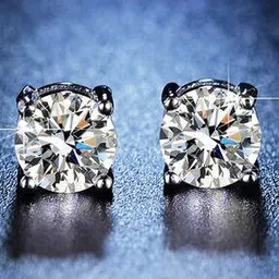 jewels galaxy Silver-Plated Crystal-Studded Circular Solitaire Stud Earrings-picture-23