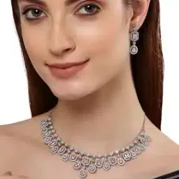 karatcart American Diamond Necklace & Earings Set-picture-22