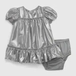 gap kids Round-Neck Tiered Satin Dress-picture-17