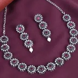 panash Women Stone-Studded Necklace & Earings Set-picture-18