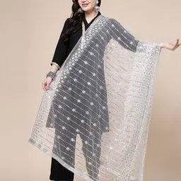 clora creation Women Embellished Net Dupatta-picture-24