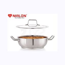 nirlon Stainless Steel Kadai with Steel Lid-picture-30