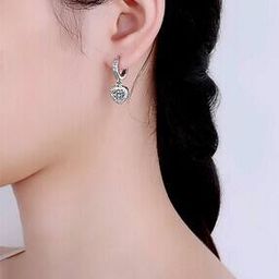 yellow chimes Silver-Plated Stone-Studded Hoop Earrings-picture-47