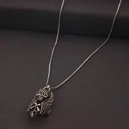 bold by priyaasi Silver-Plated Chain with Winged-Skull Pendant-picture-17