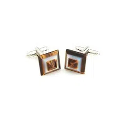 peluche Natural Tiger's Eye Stone Square Cufflinks-picture-25
