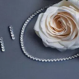 oomph Women Diamond-Studded Necklace & Earrings Set-picture-36