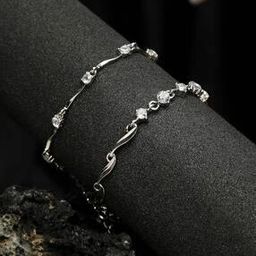 youbella Set of 2 Stone-Studded Link Bracelets-picture-29