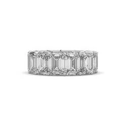 gold hartz Women Sterling Silver Emerald Cut Swarovski Eternity Ring-picture-39
