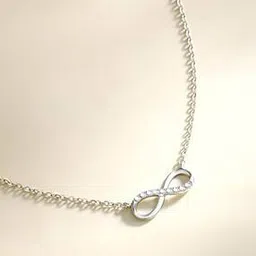 myki Silver-Plated American Diamond-Studded Pendant with Chain-picture-19