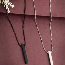 nvr Men Pack of 2 Bar Pandents with Chain-picture-23