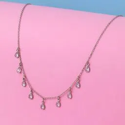 cierra Women Silver-Plated American Diamond-Studded Long Necklace-picture-15