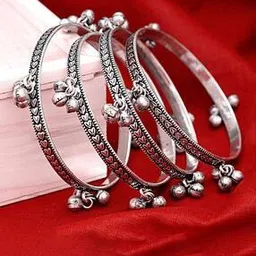 the pari Set of 4 Oxidised Bangles with Ghungroo-picture-27