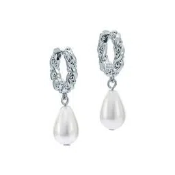 ted baker Women Twisted Hoop Earrings with Teardrop Pearl-picture-28