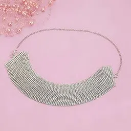 carlton london Women Silver-Plated Stone-Studded Choker Necklace-picture-39