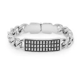 police Men Silver-Plated Bracelet with Magnetic Clasp-Closure-picture-42