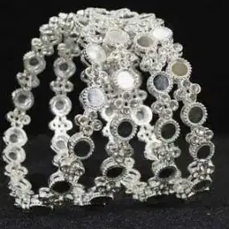 nmii Women Set of 4 Silver-Plated American-Diamond Studded Bangles-picture-27