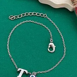 digital dress room Silver-Plated T Letter Evil Eye Bracelet Rakhi-picture-10
