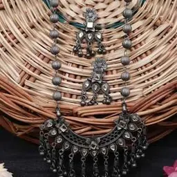 youbella Silver-Plated Necklace & Earrings Set-picture-34