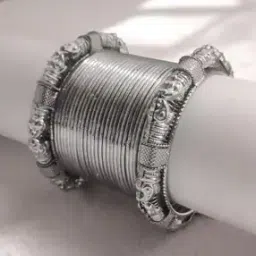 fabula Women Set of 26 Oxidised Slip-On Thin Bangles -picture-43